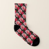 Hübsche Rose rosa Blumenmuster Socken (Links - Innen)