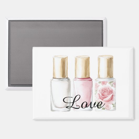 Hübsche Rose Rosa Blumennagel Polnisch Magnet