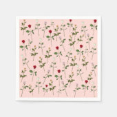 Hübsche Rose Rosa Brautparty Serviette (Vorderseite)