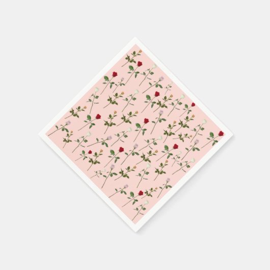 Hübsche Rose Rosa Brautparty Serviette (Ecke)