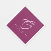 Hübsche Rose Rosa Hochzeit Napkins mit Namen Serviette (Ecke)