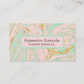 Hübsche Rose Rosa Quarzmarmor und Gold Visitenkarte (Vorderseite)