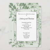 HÜBSCHE ROSE SAGE GREEN SILVER WEDING EINLADUNG (Vorne/Hinten)