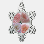 Hübsche Rose Schneeflocken Zinn-Ornament (Rechts)