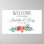 Hübsche Rose und Eucalyptus Bouquet Wedding Poster (Vorne)