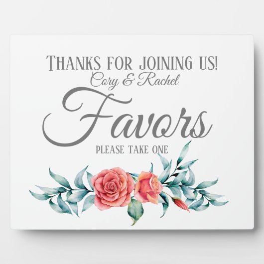 Hübsche Rose und Eukalyptus Bouquet-Gastgeschenke  Fotoplatte (Vorderseite)