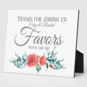 Hübsche Rose und Eukalyptus Bouquet-Gastgeschenke  Fotoplatte (Seite)