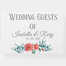 Hübsche Rose und Eukalyptus Bouquet Wedding Gästebuch