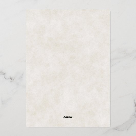 Hübsche Rose und Goldhochzeit Folieneinladung (Rückseite)