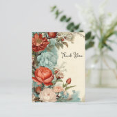 Hübsche Rose Vielen Dank Postkarte (Stehend Vorderseite)