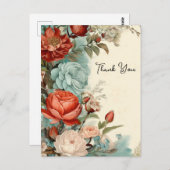 Hübsche Rose Vielen Dank Postkarte (Vorne/Hinten)