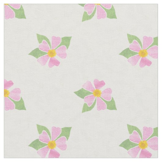 Hübsche Rose von rosa Hunden auf texturiertem, wei Stoff (Nahaufnahme)