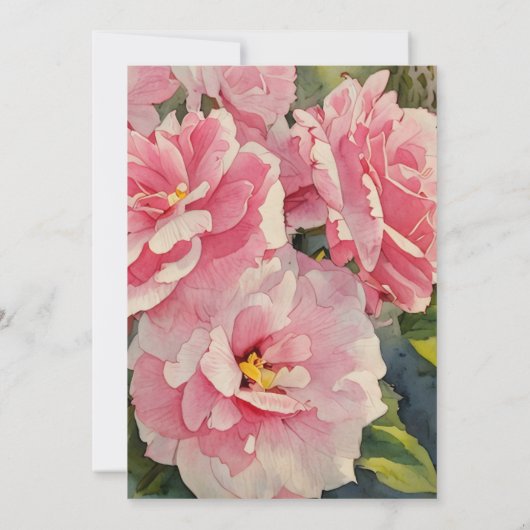 Hübsche Rosen auf der Vorderseite und auf der Rück Einladung (Rückseite)