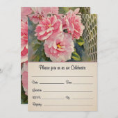 Hübsche Rosen auf der Vorderseite und auf der Rück Einladung (Vorne/Hinten)