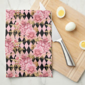 Hübsche Rosen auf Harlequin Geschirrtuch (Viertel Falte)