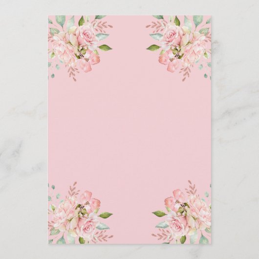 Hübsche Rosen | Brautparty Advisor Card Hinweiskarte (Rückseite)