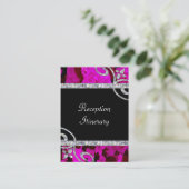 Hübsche Rosen & Diamond Wirbel Hochzeit Begleitkarte (Stehend Vorderseite)