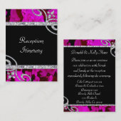 Hübsche Rosen & Diamond Wirbel Hochzeit Begleitkarte (Vorne/Hinten)