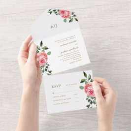 Hübsche Rosen, die alle in einer Einladung hochgeh