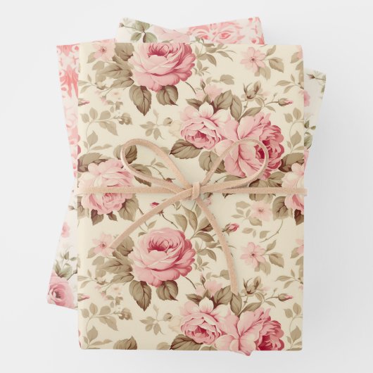 Hübsche Rosen Geschenkpapier Set (Beispiel)