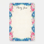 Hübsche Rosen und Blumen Personalisiert Post-it Klebezettel (Vorderseite)