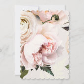 Hübsche Rosen und Fernen mit Gold | Taufe Einladung (Rückseite)