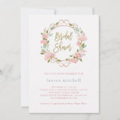 Hübsche Rosen und Gold-Script | BRAUTPARTY Einladung (Vorderseite)