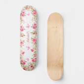 Hübsche Rosen und rosa Schmetterlinge Skateboard (Vorderseite)