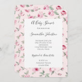 Hübsche Rosenblütendusche Einladung (Vorne/Hinten)