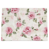 Hübsche Rosenblütenhochzeit Große Geschenktüte (Vorderseite)