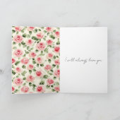 Hübsche Rosenblütenhochzeit Liebe Karte (Innenseite)