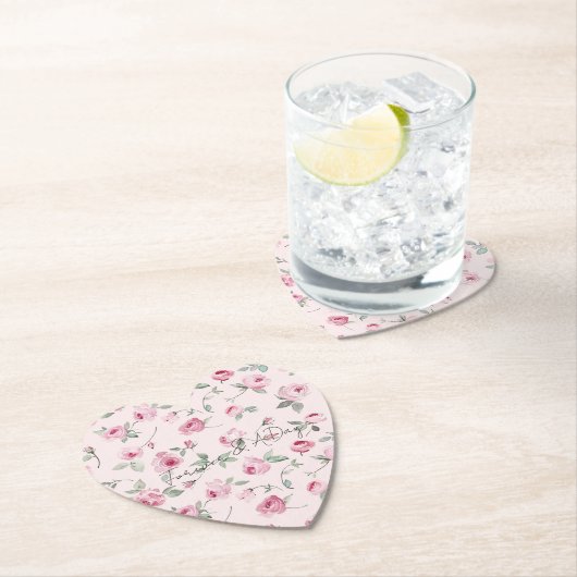 Hübsche Rosenblütenhochzeit Untersetzer (Vor Ort)