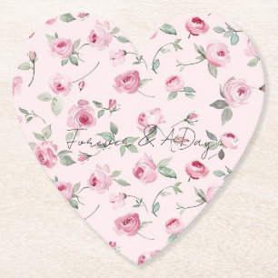 Hübsche Rosenblütenhochzeit Untersetzer