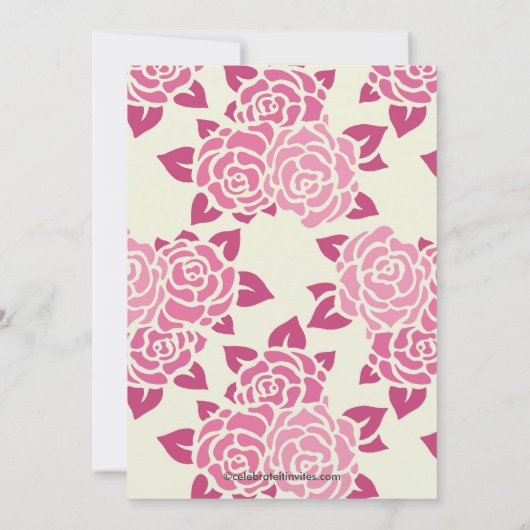 Hübsche Rosenfrühlingsdusche Einladung (Rückseite)