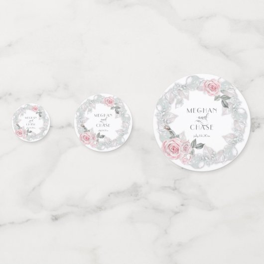 Hübsche Rosengarnelenfeier Konfetti (Rückseiten)