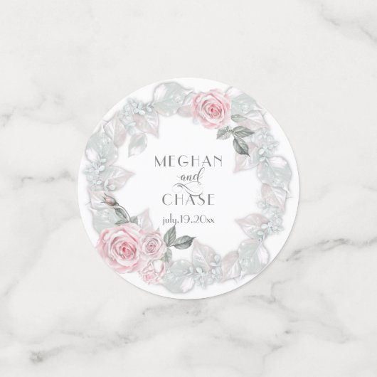 Hübsche Rosengarnelenfeier Konfetti (Klein Vorderseite)