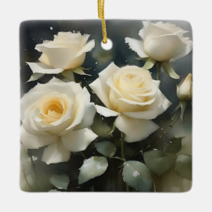 Hübsche Rosengarten Aquarellmalerei Keramikornament