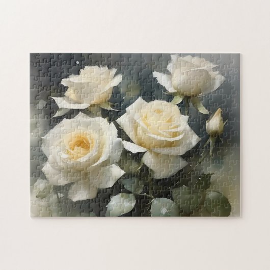 Hübsche Rosengarten Aquarellmalerei Puzzle (Horizontal)
