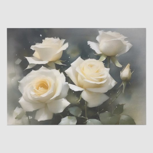 Hübsche Rosengarten Aquarellmalerei Seidenpapier (Vorderseite)