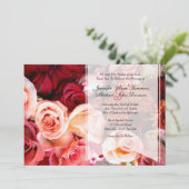 Hübsche Rosenhochzeit Einladung (Stehend Vorderseite)