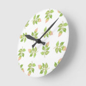 Hübsche Rosenknospe-gemusterte Wall-Uhr Runde Wanduhr (Winkel)