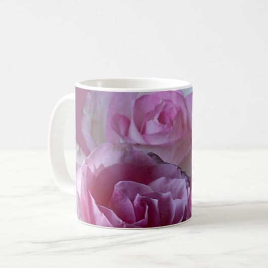 Hübsche Rosenrosen, stilvoll, individuell anpassba Kaffeetasse (Vorderseite Links)