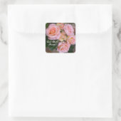 Hübsche Rosensträucher werden gut Quadratischer Aufkleber (Tasche)