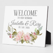 Hübsche Roses Bouquet Tabletop Hochzeit Fotoplatte (Seite)