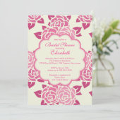 Hübsche Roses Spring Bridal Dusche Einladung (Stehend Vorderseite)