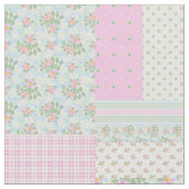 Hübsche Rosy Posy Hund Rose Imitate Patchwork-Gewe Stoff (Nahaufnahme)