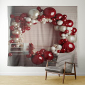 Hübsche Rot- und Grauballon-Arch-Hängung Wandteppich (Beispiel (Horizontal))