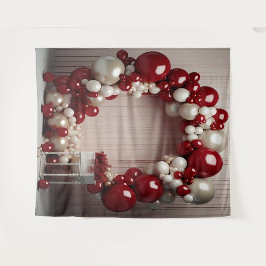 Hübsche Rot- und Grauballon-Arch-Hängung Wandteppich (Vorderseite (Horizontal))