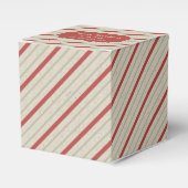 Hübsche Rot- und Grünstreifen mit rotem Abzeichen Geschenkschachtel (Vorderseite)