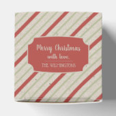 Hübsche Rot- und Grünstreifen mit rotem Abzeichen Geschenkschachtel (Oben)